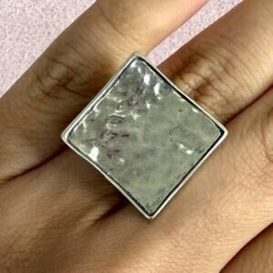 silpada sterling silver bold hammered square r1688 ring size 5.75